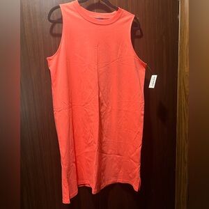 Old Navy Shift Dress Medium Coral Sleeveless Tank Cotton  NWT Round Neck